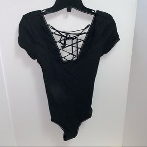 VICTORIA’S SECRET black corset back bodysuit NWT women’s size XS